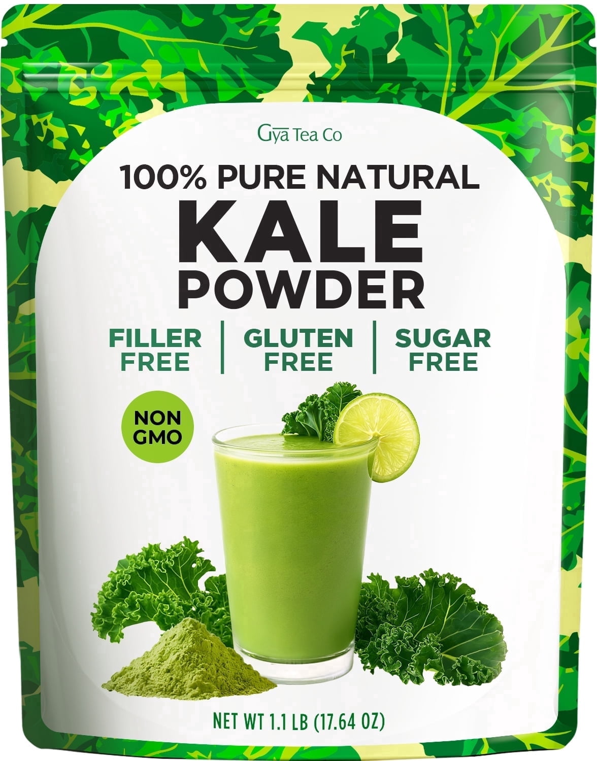 Gya Tea Co Kale Powder - 1.1 lb (17.64 oz) - Natural Greens Superfood ...