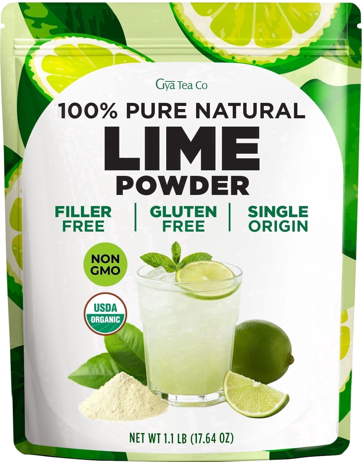 Gya Tea Co Lime Powder - 1.1 lb(17.64 oz) - Rich in Vitamin C, No Sugar ...