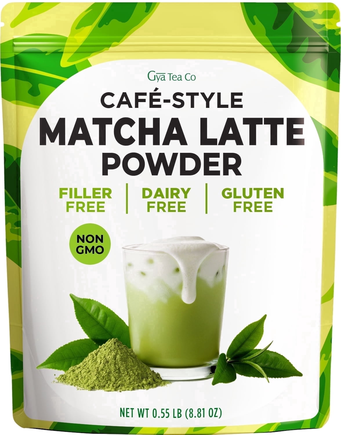 Gya Tea Co Matcha Latte Powder 0.55 lb (8.81 oz) - Sweetened Half ...