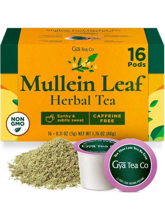 Mullein Leaf Herbal Tea K-Cups (16ct) - Caffeine-Free Pods, Keurig Compatible