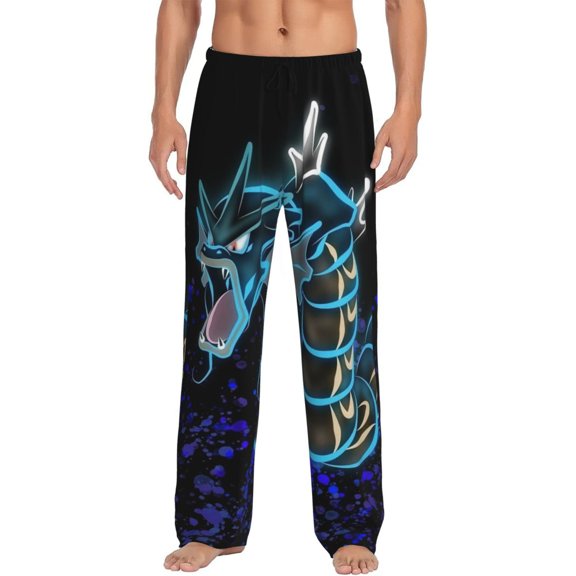 Gyarados Men's Pajama Pants, Ultra-soft Comfy Casual Lounge Pants, Graphic Printed Sleep Pjs Bottoms With Drawstring Pockets