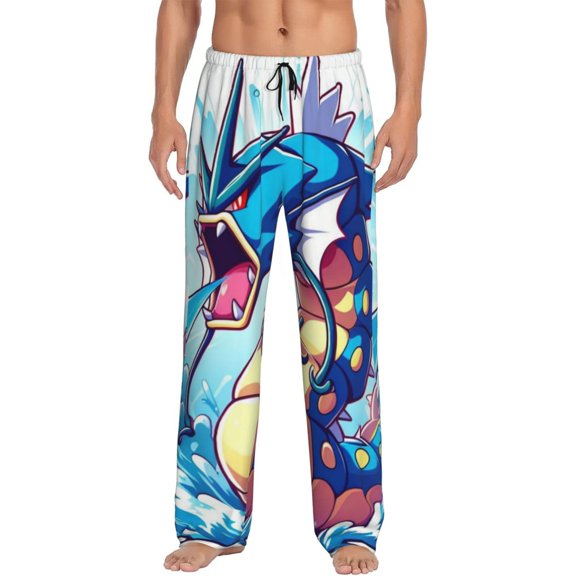 Gyarados Men's Pajama Pants, Ultra-soft Comfy Casual Lounge Pants, Graphic Printed Sleep Pjs Bottoms With Drawstring Pockets