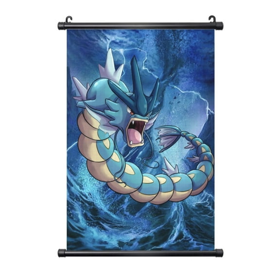 Gyarados Poster Hanger Plastic Shaft Hanging Poster Wall Art Prints Canvas Decoration Artwork Gifts For Home Living Room Bedroom 16"X24"