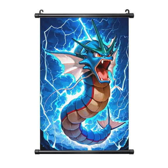 Gyarados Poster Hanger Plastic Shaft Hanging Poster Wall Art Prints Canvas Decoration Artwork Gifts For Home Living Room Bedroom 16"X24"