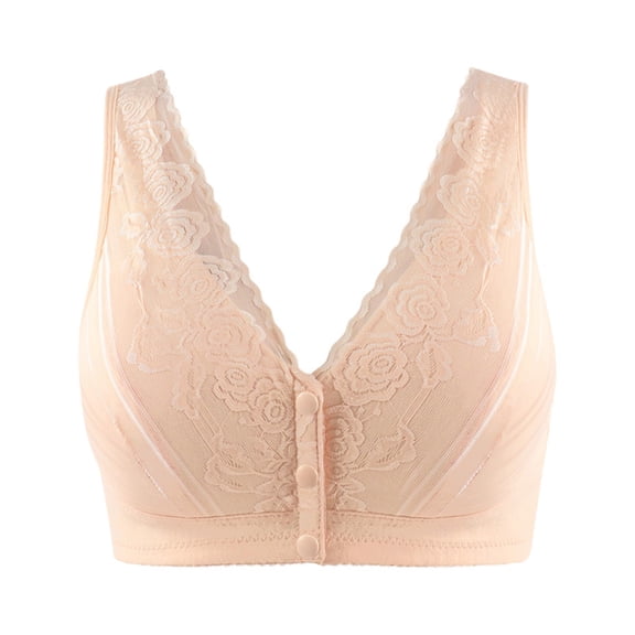 Gychee Women's Lace Non-steel Ring Large Size Seamless Bra, Tank Top Wide Shoulder Strap Design, Comes With Removable Bra Pads