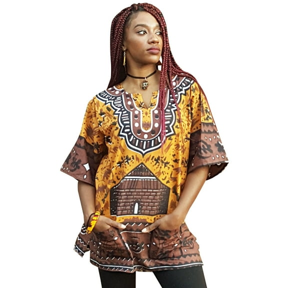 Gye Nyame Traditional African Print Dashiki Top