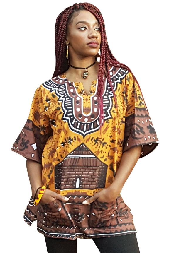 Gye Nyame Traditional African Print Dashiki Top