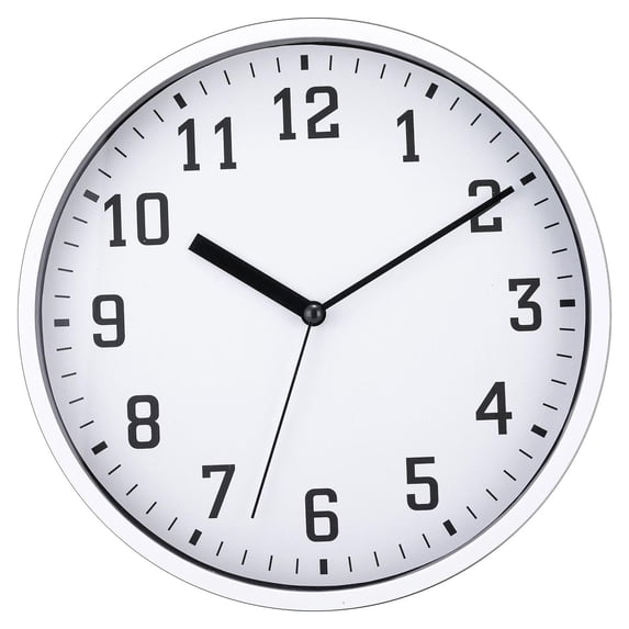 Gyedtr 10inch Wall Clock - White Kitchen Wall Clocks Battery Operated,Small Silent Non-Ticking,ABS Clock Decorative for Bathroom,Living Room,Office,Bedroom