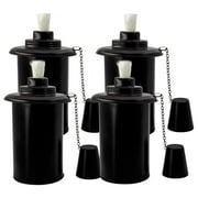 Gyedtr 12OZ Refill Torch Canister for Tiki Torch, Citronella Torch Fuel Canisters with Wicks and Covers, Outdoor Patio Torch for Luau Party, DIY Garden Torch Decor, Pack of 4