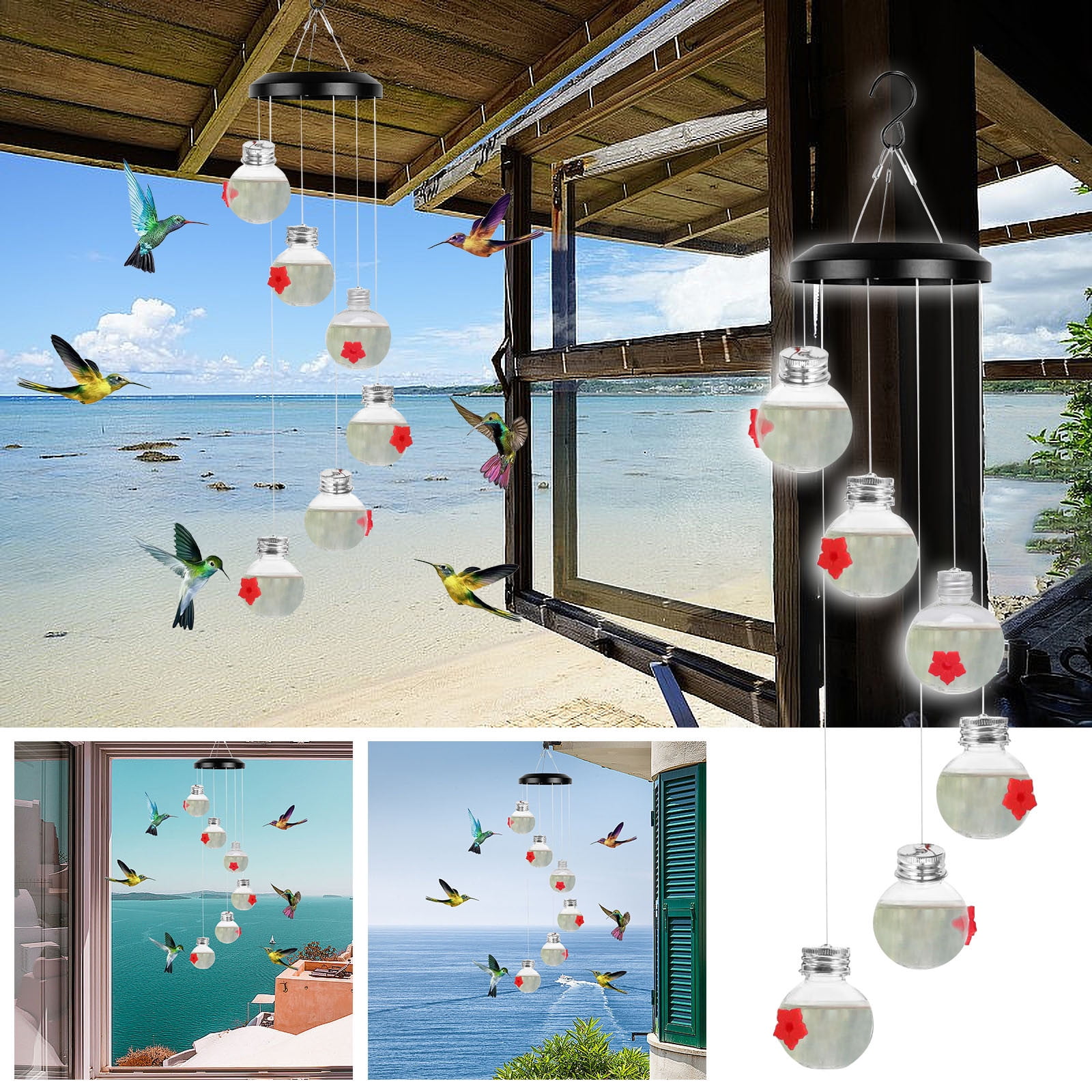 Gyedtr 2025 Outdoor Hanging Ant & Bee Proof Hummingbird Feeders with ...