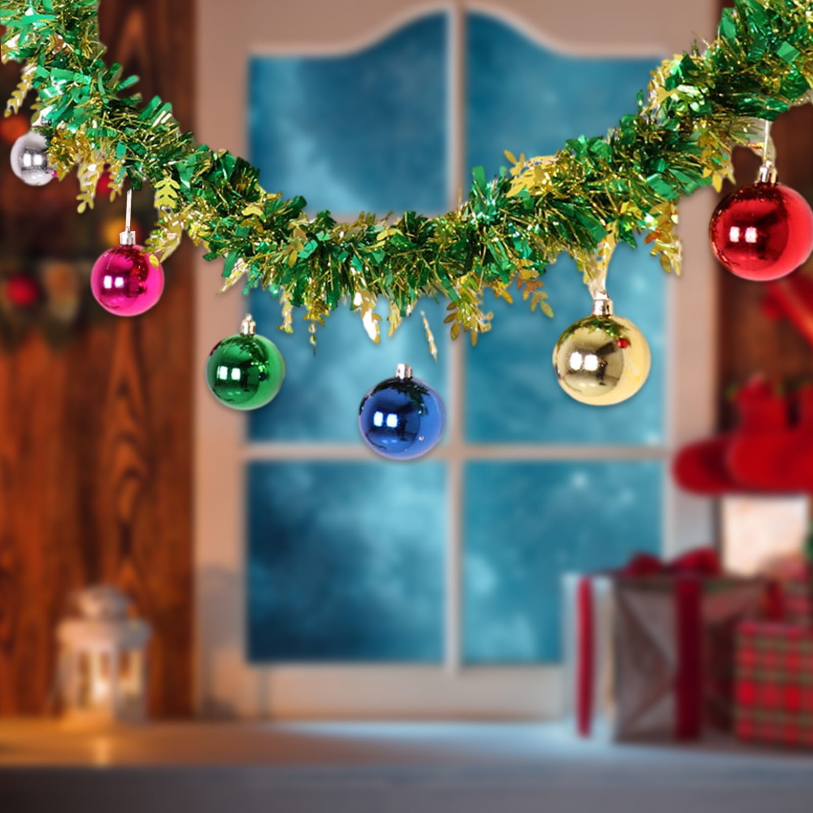 Gyedtr 67 In Prelit Christmas Garland with Ball Shiny Christmas