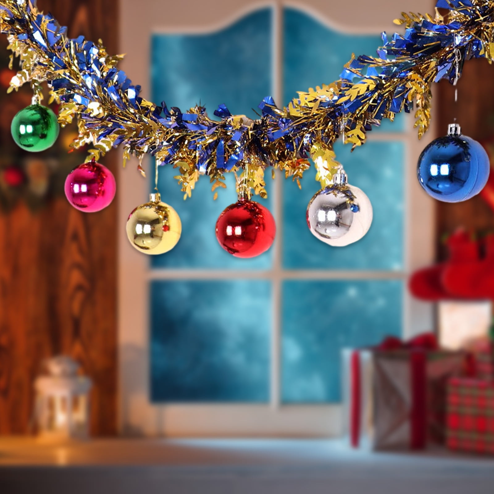 Gyedtr 67 In Prelit Christmas Garland with Ball Shiny Christmas