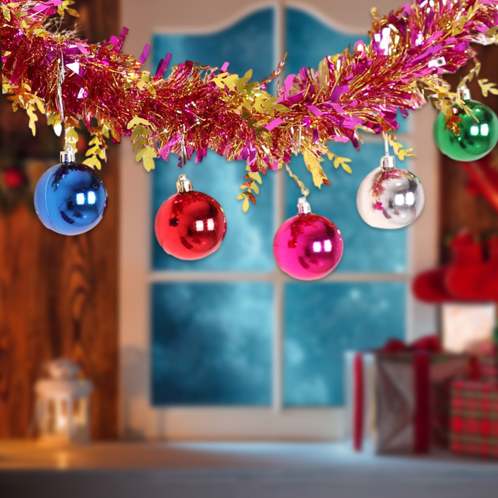 Gyedtr 67 In Prelit Christmas Garland with Ball Shiny Christmas
