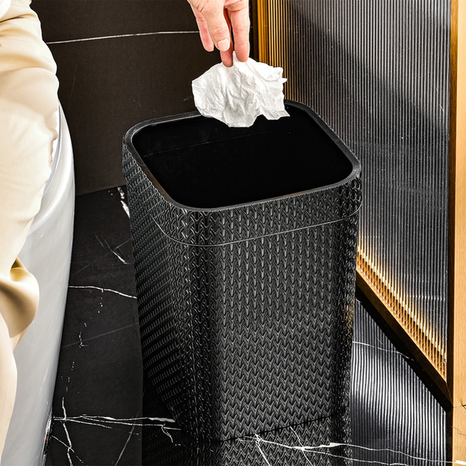 Gyedtr Classic Trash Can Wastebasket, Garbage Container Lightweight,Sturdy for Under Desk for