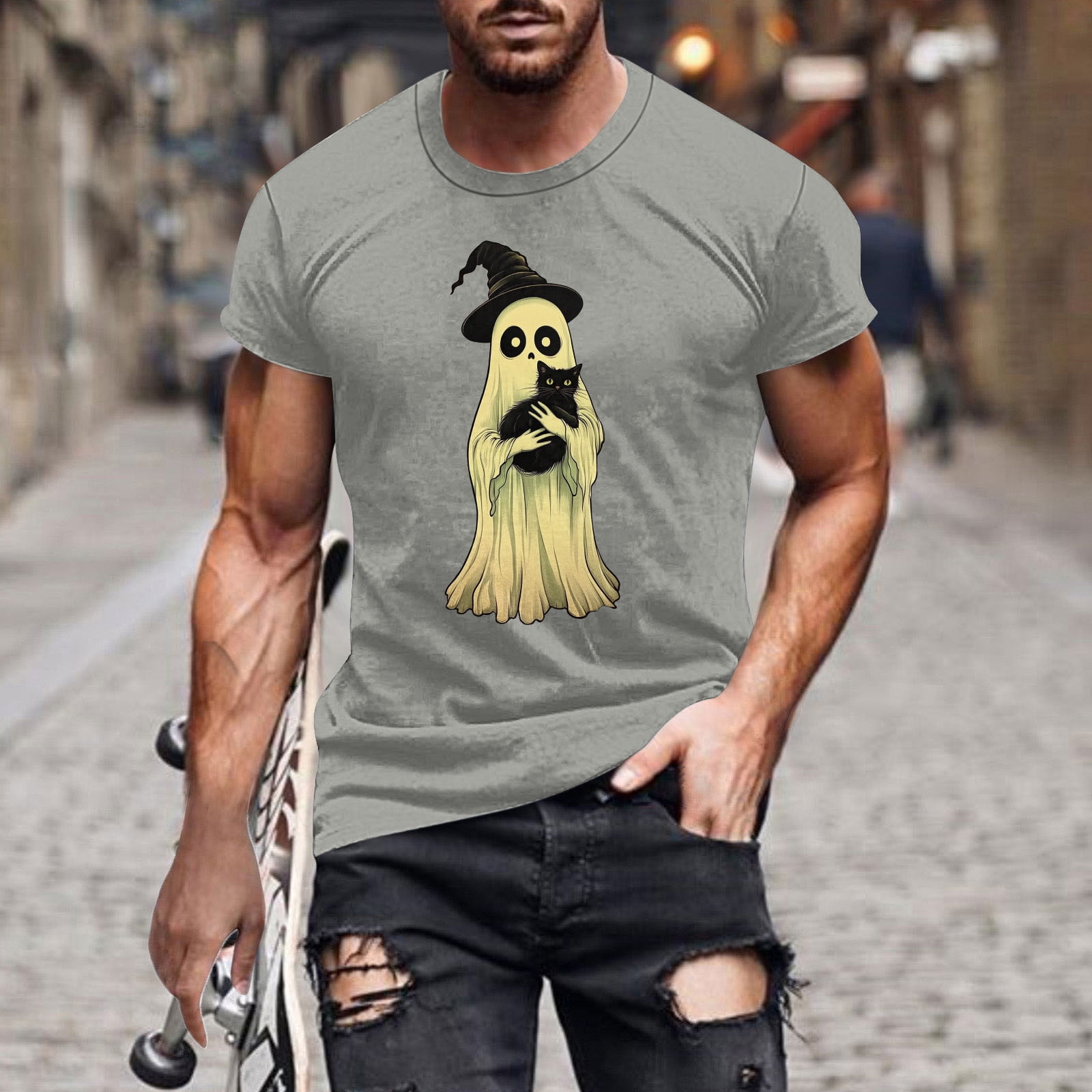 Gyedtr Going Out Tops For Men Men #39 s Tops Men #39 s Halloween Printed Round Gyedtr Going Out Tops For Men Men #39 s Tops Men #39 s Halloween Printed Round