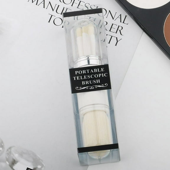 Gyedtr Makeup Brush Set - 4 In 1 Portable Travel Lip Brush,Highlight Brush,Eyeshadow Brush,Foundations Blending Powder Brush Mini Facial Makeup Brush Set