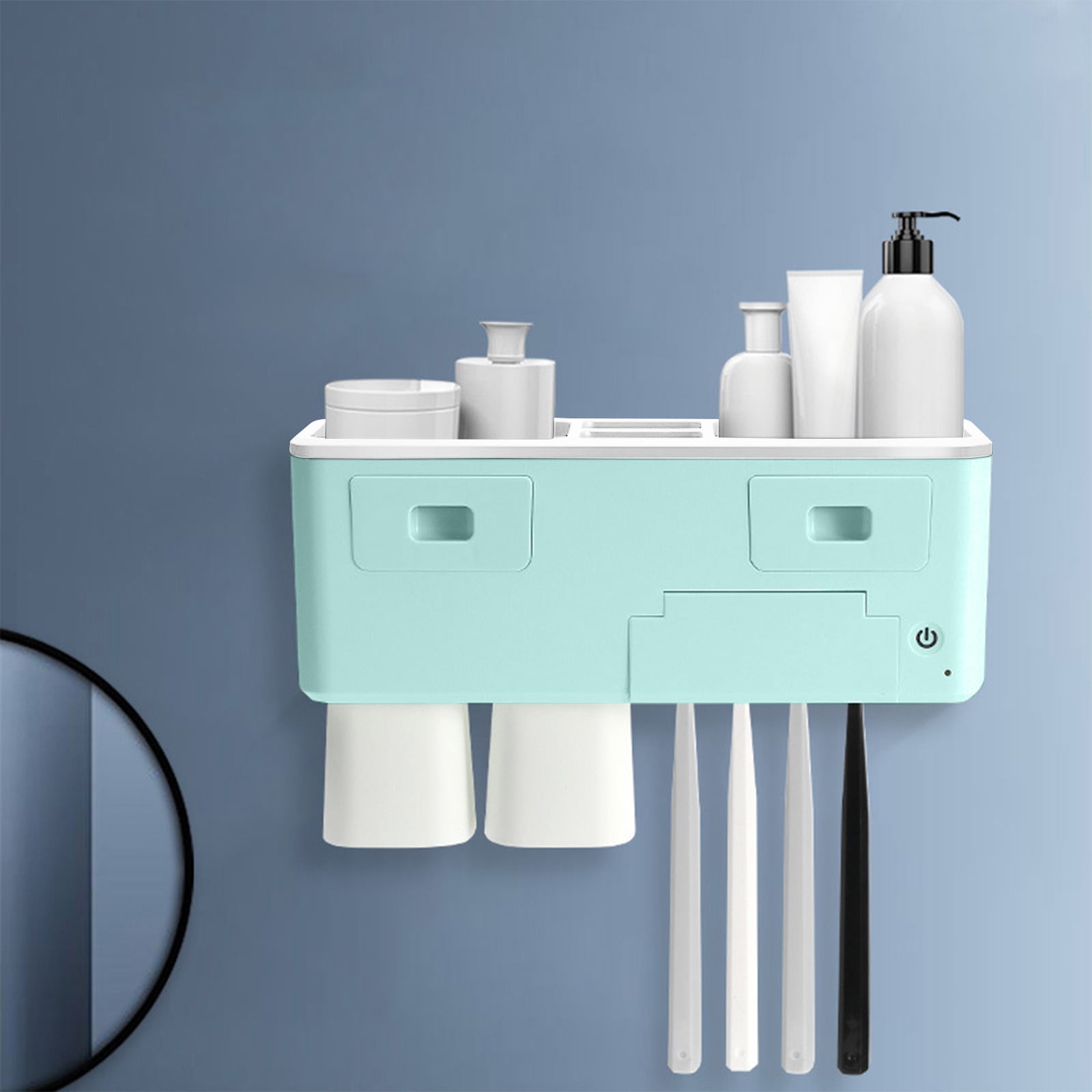 Gyedtr Wall Mounted Toothbrush Holder for Bathroom,Automatic Toothpaste