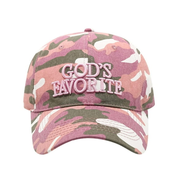 Gyexs 2025 God's Favorite Camo Vintage Trucker Hat Cotton Baseball Cap Women & Men Funny Adjustable Baseball Hat Outdoor Caps #Pink