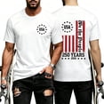 thumbnail image 1 of Gyexs 250th Anniversary USA Shirt Mens Fashion Flag Print Graphic Tee Summer Activewear White, Size L, 1 of 8