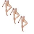 thumbnail image 1 of Gyexs 3 Pack Fleece Lined Leggings Women - Soft High Waisted Workout Yoga Pants Women's Activewear Clothing, Beige, One Size, 1 of 6