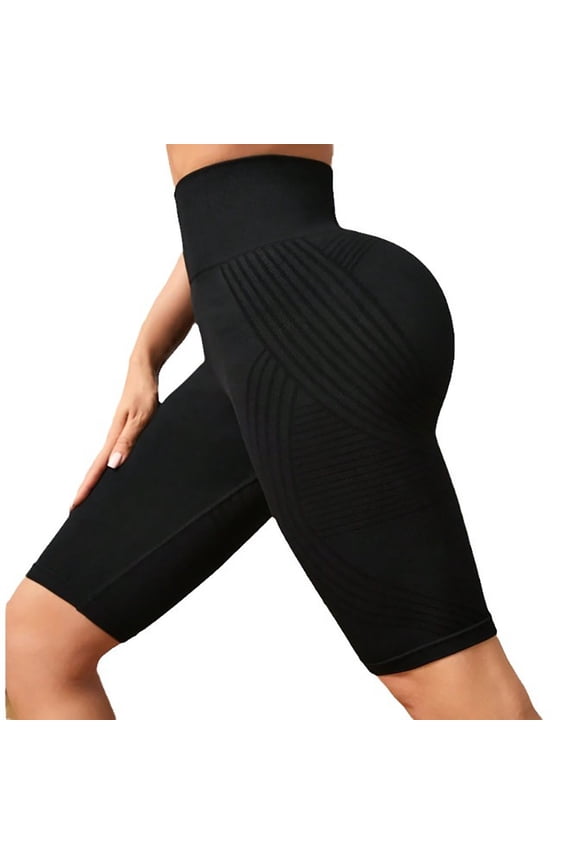 3D Legging Cellulite Compression Anti Cellulite Short Legging High Waisted Lifting Tummy Control for Gym Workout #01 Black Size XL