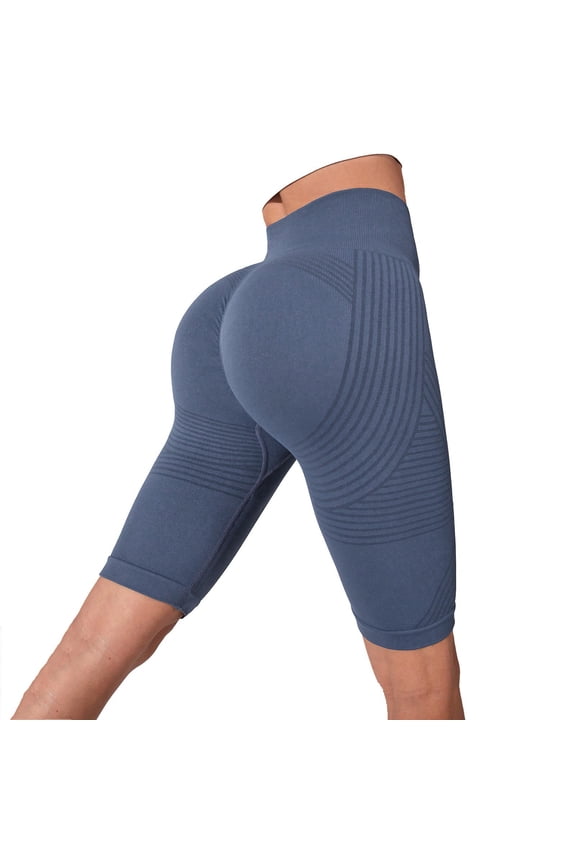 3D Legging Cellulite Compression Anti Cellulite Short Legging High Waisted Lifting Tummy Control for Gym Workout #01 Navy Size XL