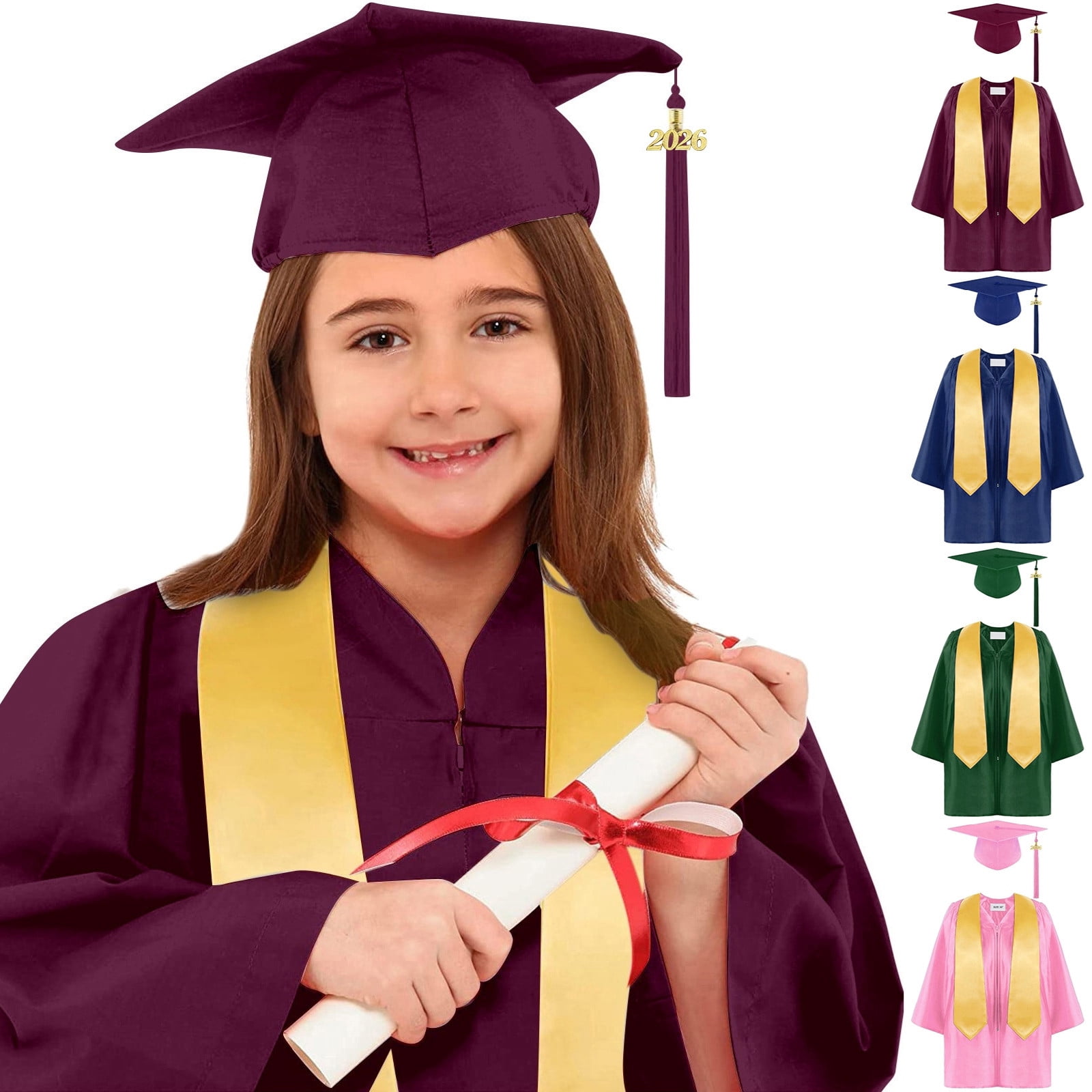 Gyexs 4 Piece Kindergarten Graduation Cap and Gown Set for Preschool ...