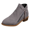 thumbnail image 1 of Gyexs Ankle Boots for Women Dressy Ankle Cowboy Boots Low Heel Western Cowboy Boots Zipper Casual Short Ankle Booties Grey Size 6.5, 1 of 5
