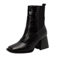 thumbnail image 1 of Gyexs Ankle Boots for Women Dressy Ankle Cowboy Boots Low Heel Western Cowboy Boots Zipper Casual Short Ankle Booties Z04 Black Size 8.5, 1 of 9