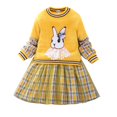 thumbnail image 1 of Gyexs Baby Girls' Embroidered Long Sleeve Dress Bunny Dress Easter Rabbit Dresses for Easter Daily Wear Z20-Yellow 9-10 Years, 1 of 6