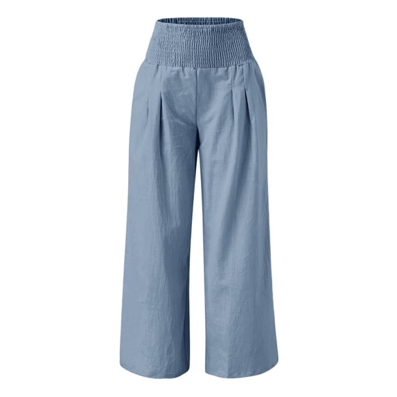 Gyexs Baggy Pants for Women Wide Leg Loose Loungewear Pants Baggy Stretchy Wide Leg Y2k Streetwear with Pockets, #03 Blue, Size S