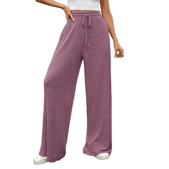 Gyexs Barrel Sweatpants Women Lined High Waisted Baggy Pants Baggy Cotton Joggers Plus Size Womens Clothing, #01 Purple, Size M