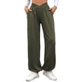 thumbnail image 1 of Gyexs Barrel Sweatpants Women High Elastic Waist Flowy Sweater Pants High Waisted Athletic Joggers with Drawstring, Army Green, Size L, 1 of 8