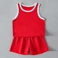 thumbnail image 1 of Gyexs Boys 2 Piece Outfits Toddler Summer Workout Clothes Sets Quick Drying Sleeveless Athletic Tank Tops Matching Shorts Set Red, 2-3 Years, 1 of 4