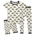 thumbnail image 1 of Gyexs Boys Cotton Pajamas Size 2-3 Girls Summer Pajamas Casual Loungewear Short Sleeve Sleepwear Tops Shorts Pants 3 Piece Pajama Set 2-14Y (Toddlers, White, 2-3 Years), 1 of 6