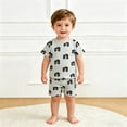 thumbnail image 1 of Gyexs Boys Cotton Shorts Set 2 Piece Summer Clothes Toddler Car Print Cute Outfits Light Gray, 3-4 Years, 1 of 4