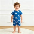 thumbnail image 1 of Gyexs Boys Cotton Shorts Set 2 Piece Summer Clothes Toddler Excavator Print Cute Outfits Blue, 7-8 Years, 1 of 4