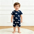 thumbnail image 1 of Gyexs Boys Cotton Shorts Set 2 Piece Summer Clothes Toddler Excavator Print Cute Outfits Navy, 3-4 Years, 1 of 4