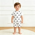 thumbnail image 1 of Gyexs Boys Cotton Shorts Set 2 Piece Summer Clothes Toddler Motorcycle Prints Cute Outfits White, 7-8 Years, 1 of 4