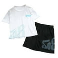 thumbnail image 1 of Gyexs Boys Girls Athletic Summer Cool Clothes Size 7-8 Short Sleeve Shirt and Gym Shorts 2 Piece Outfit Set Casual Sports Kids Short Sets(Sportswear, White, 18-24 Months), 1 of 3