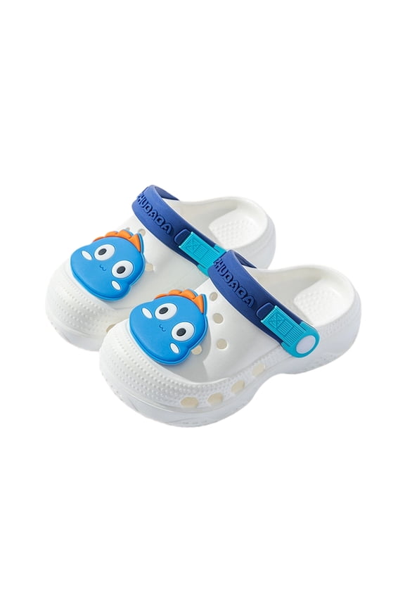 Boys Girls Dinosaur Garden Clogs Size 2.5-3 Lightweight Beach Sandals Breathable Slip On Water Shoes for Toddler White