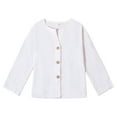 thumbnail image 1 of Gyexs Boys Linen Short Sleeve Cardigan Top Breathable Comfortable Casual Spring Fall Shirt for Kids Lightweight Open Front Design, 1 of 8