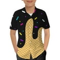 thumbnail image 1 of Gyexs Boys Short Sleeve Button Down Shirts Size 10-12 Ice Cream Day Graphic Tees Shirts Kids Summer Casual Dress Shirt (Black, 11-12 Years), 1 of 3