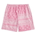 thumbnail image 1 of Gyexs Boys Summer Boho Shorts Paisley Print Elastic Waisted Casual Graphic Shorts with Pockets Pink, 9-10 Years, 1 of 1