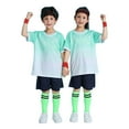 thumbnail image 1 of Gyexs Boys Summer Outfits Size 6-8 Kid Athletic Short Set Casual Crewneck T-Shirt Gym Shorts 2 Piece Outfits Sport Basketball Clothes(Sportswear, Light Green, 4-5 Years), 1 of 5