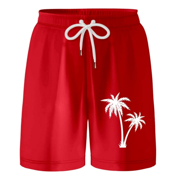 Gyexs Boys Swim Trunks Size 16-18 Quick Dry Beach Board Shorts Kids Floral Print Swim Trunk Swimsuit Hawaiian Beach Shorts Swim Shorts Red
