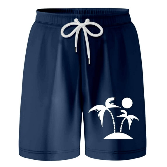 Gyexs Boys Swim Trunks Size 16-18 Quick Drying Beach Board Shorts Kids Floral Print Swim Trunk Swimsuit Hawaiian Beach Shorts Swim Shorts Z01-Dark Blue