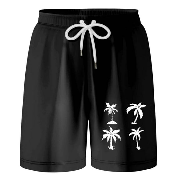 Gyexs Boys Swim Trunks Size 16-18 Quick Drying Beach Board Shorts Kids Floral Print Swim Trunk Swimsuit Hawaiian Beach Shorts Swim Shorts Z04-Black