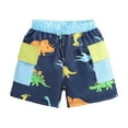 thumbnail image 1 of Gyexs Boys Swim Trunks Size 4T-5T Cartoon Dinosaur Print Swim Shorts Bathing Suit Elastic Waistband Casual Summer Beach Vacation Shorts X13-Dark Blue, 1 of 6