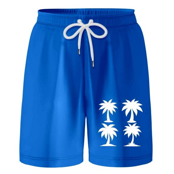 Gyexs Boys Swim Trunks Size 6-7 Quick Drying Beach Board Shorts Kids Floral Print Swim Trunk Swimsuit Hawaiian Beach Shorts Swim Shorts Z03-Blue